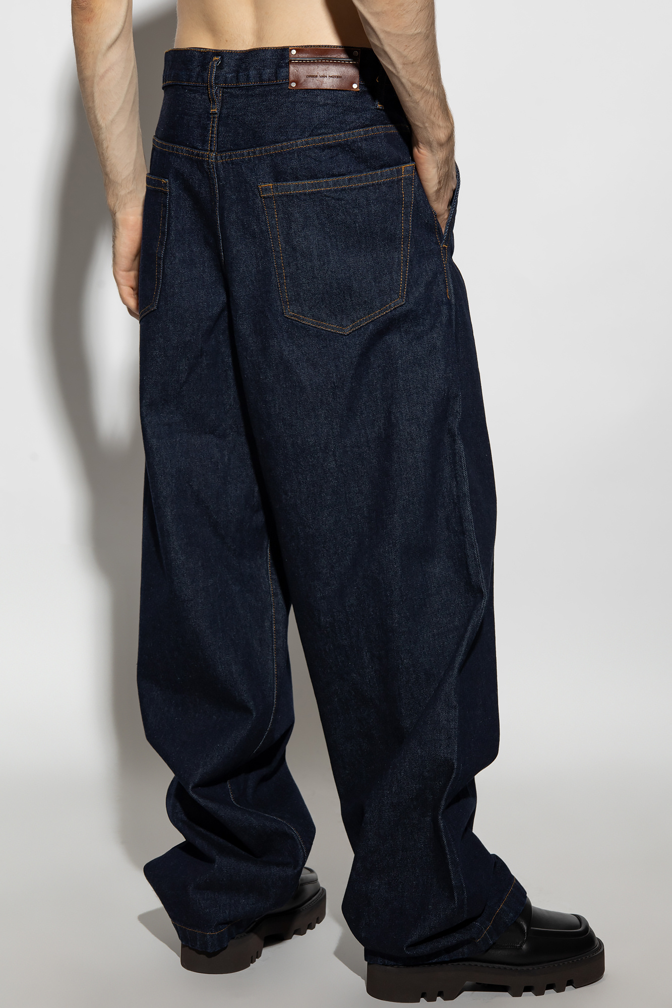 Navy blue Jeans with wide legs Dries Van Noten - Vitkac GB